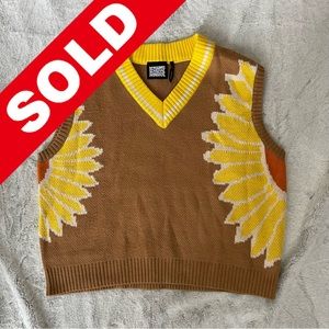 SOLD Sunflower sweater vest, size XL